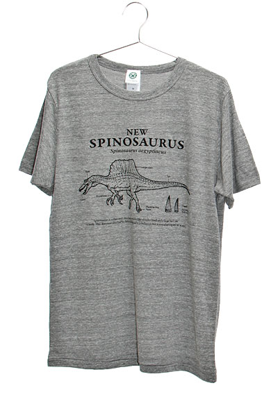 サイエンスデザイン Tシャツ スピノサウルス グレー Mサイズ