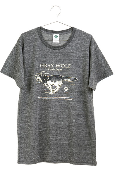 サイエンスデザイン Tシャツ タイリクオオカミ グレー Lサイズ