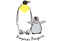 エンペラーペンギン親子のイラスト