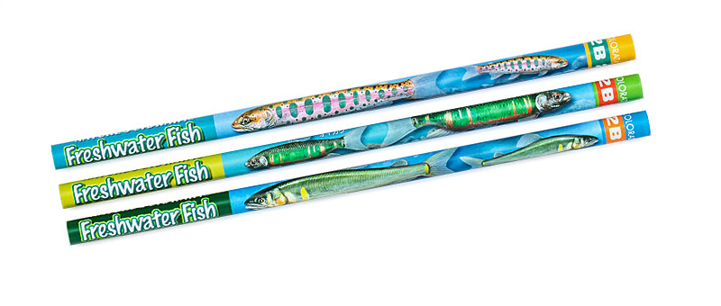 かきかた鉛筆３本セット２Ｂ 淡水魚