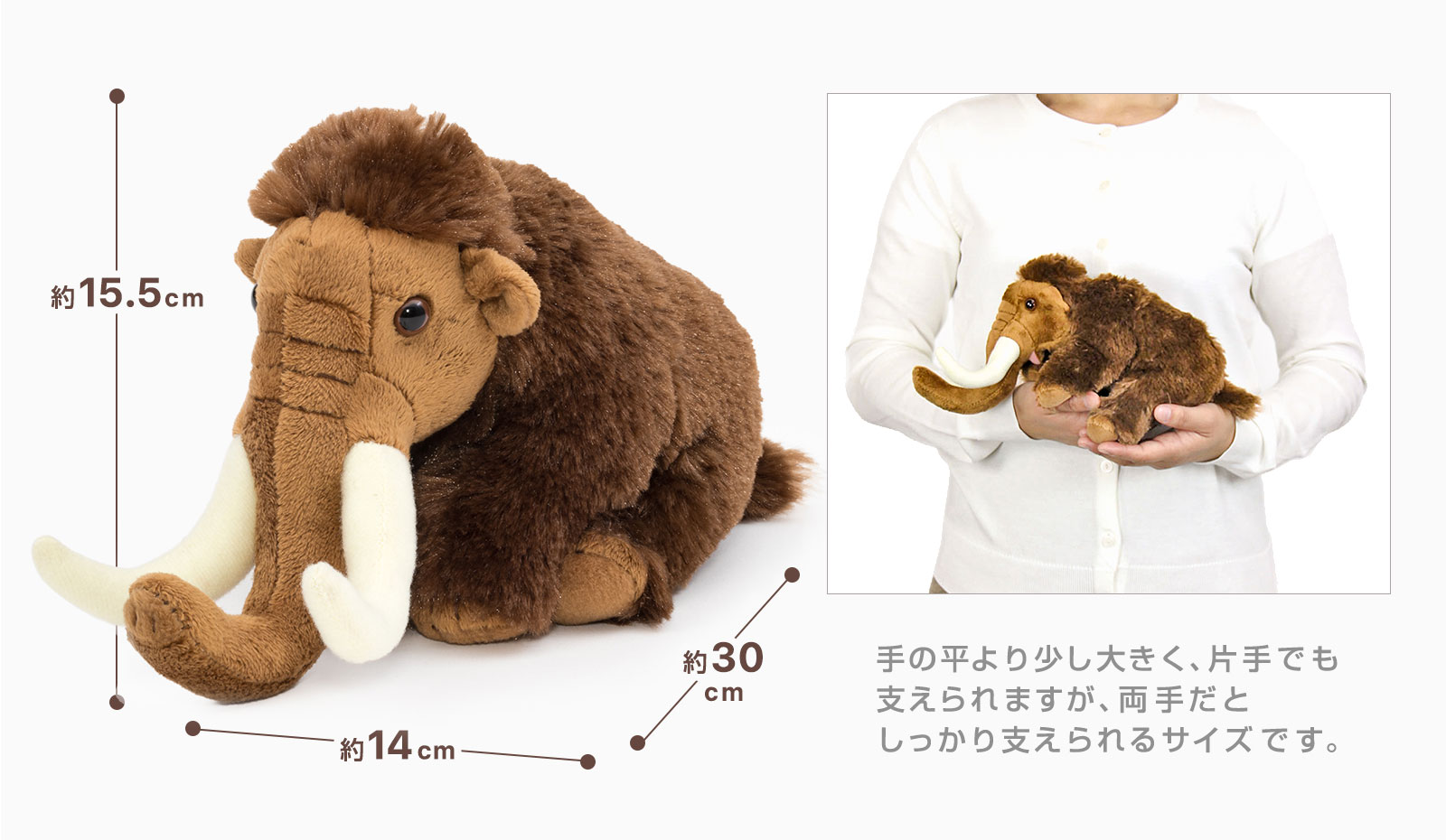 動物 生物 ぬいぐるみ おすわりシリーズ マンモス / カロラータ