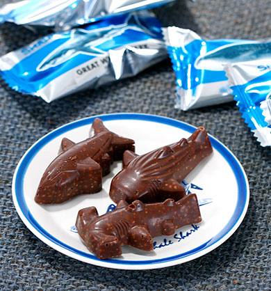 サメの形のパフ入りチョコレート15個入