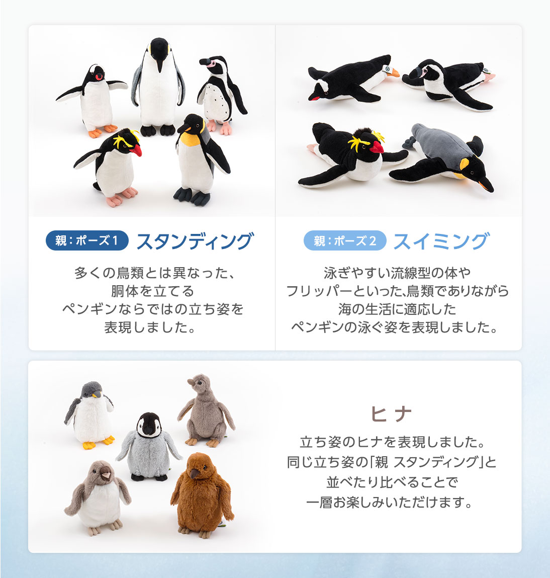 リアルペンギンファミリー│動物 カロラータ オンラインショップ