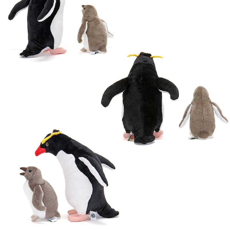 ぬいぐるみ イワトビペンギン 親スタンディングとヒナ