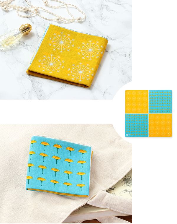 動物 生物 ガーゼハンカチ ボタニカルカラーズ カントウタンポポ