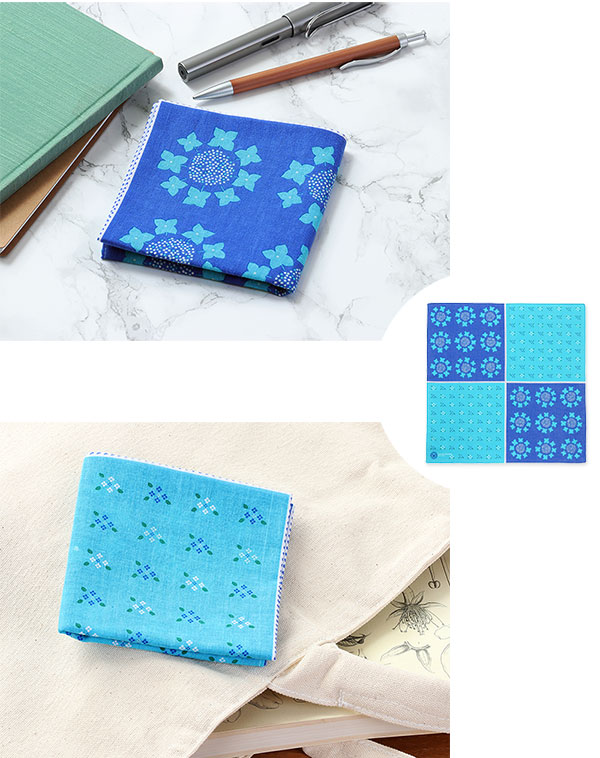 動物 生物 ガーゼハンカチ ボタニカルカラーズ ガクアジサイ