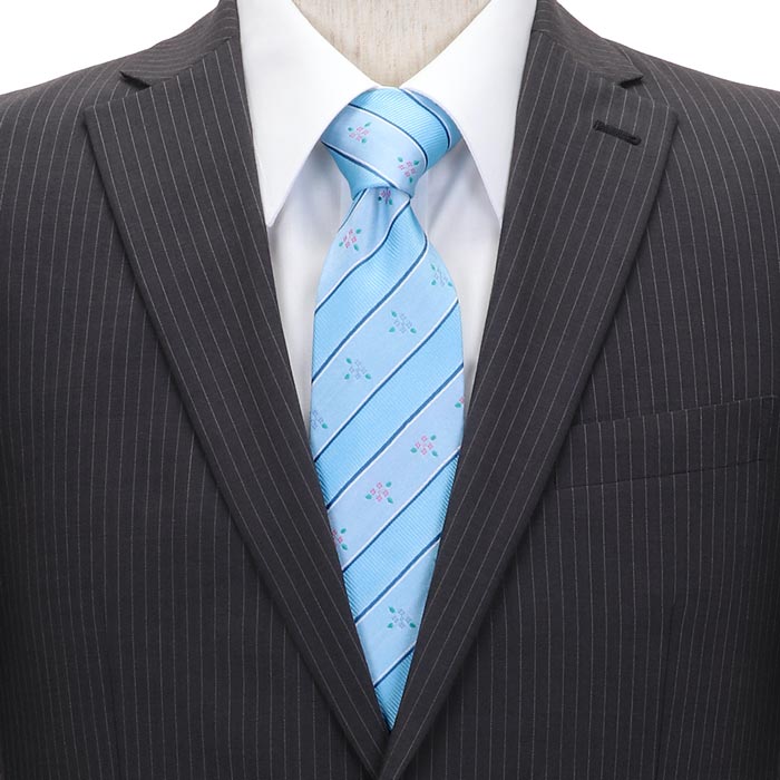 動物 生物 ネクタイ ボタニカルカラーズ ガクアジサイ ストライプ