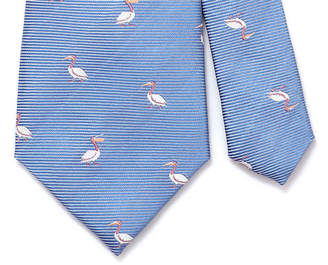 動物 生物 ネクタイ モモイロペリカン ブルー / カロラータ オンライン