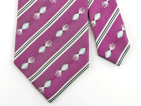 動物 生物 ネクタイ アオリイカ ストライプ バイオレット / カロラータ