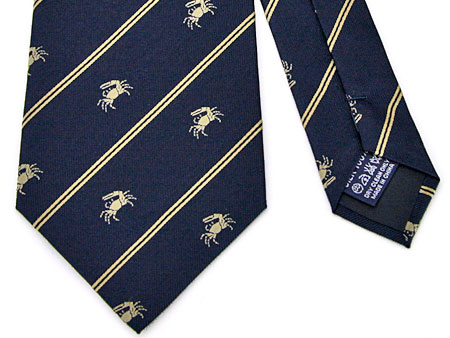 動物 生物 ネクタイ シオマネキ ストライプ ネイビー / カロラータ