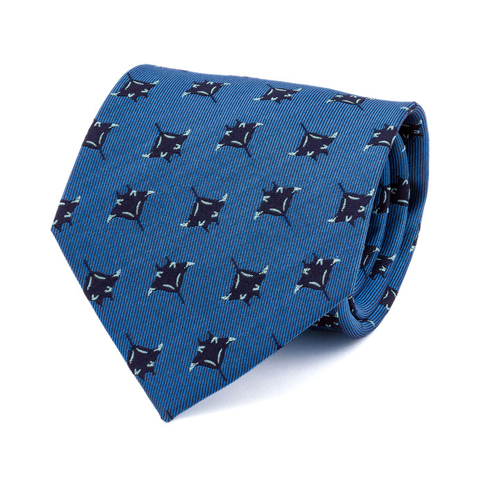 動物 生物 ネクタイ ナンヨウマンタ マリンブルー / カロラータ