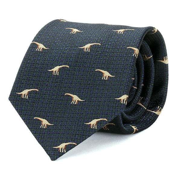 動物 生物 ネクタイ ブラキオサウルス ダークグリーン / カロラータ
