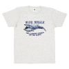 【大人サイズ】ミュージアムデザイン Tシャツ シロナガスクジラ ライトグレー 半袖 M L