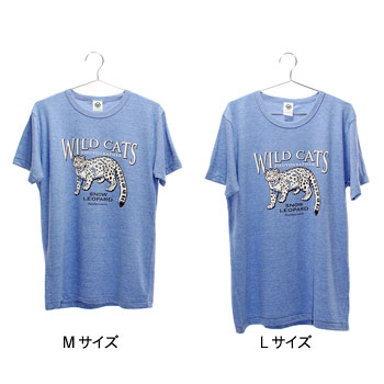 ミュージアムデザイン Tシャツ <br />ユキヒョウ ブルー M／Lサイズ