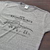 サイエンスデザイン Tシャツ <br />スピノサウルス グレー（黒プリント） M／Lサイズ